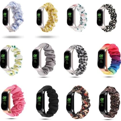 Elastic Strap for Xiaomi Mi Band 5 4 Interchangeable Bracelet Mi Band 4 Women Correa Wristband Breathable Strap for Miband 5
