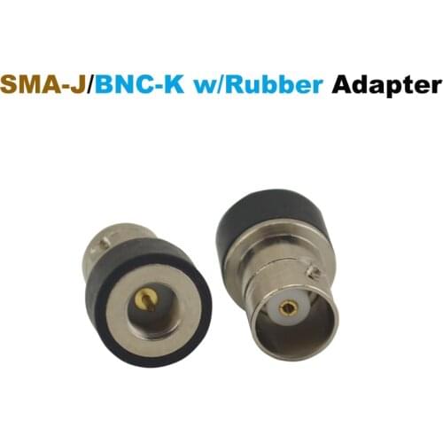 SMA-J (SMA Male)/BNC-K (BNC Female) jack with Black Rubber RF Adapter
