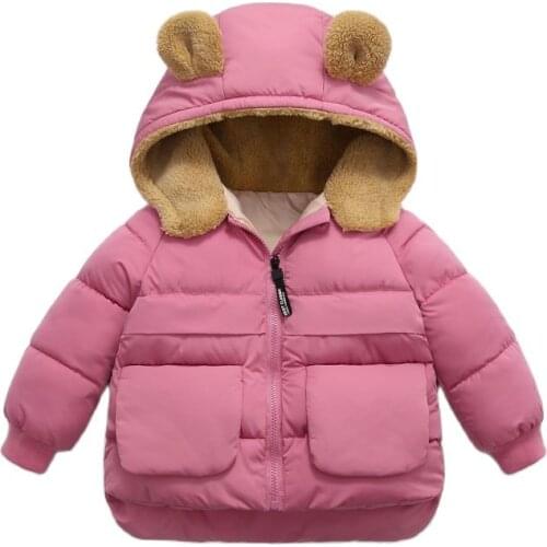 Fleece Winter Outerwear Parkas Kids Jackets For Girls Boys Thick Plus Velvet Pocket Childrens Warm Coat Baby Hooded Overcoat