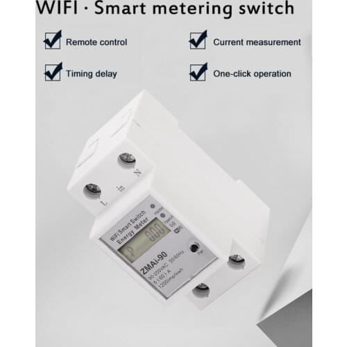 Tuya Smart Energy Meter 110-250V WIFI Remote control Tuya/smart Life App Power Meter Din Rail Single-phase Meter Switch Control