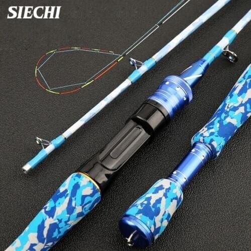 SIECHI 0.9M-1.5m Carbon Spinning Fishing Rods 2 Sections Medium Fast Action Lure Fishing Pole For Bass Trout Pike