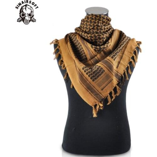 Fashion Mens Lightweight Square Outdoor Shawl Military Arab Tactical Desert Army Shemagh KeffIyeh Arafat Thicken Scarf Fashion