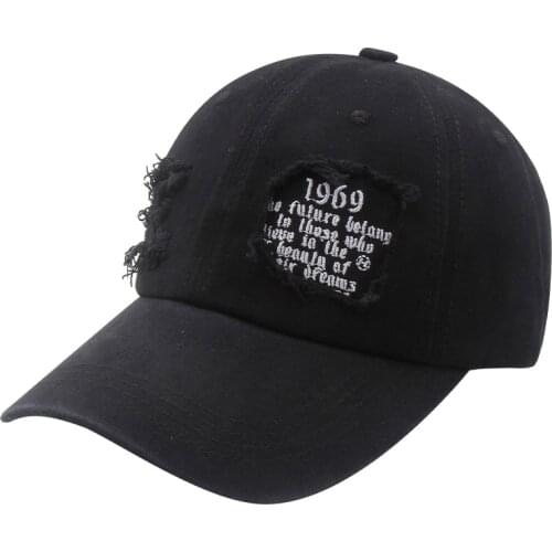 Fashion Unisex Washed Cotton Baseball Cap Distressed Ripped Hole Adjustable Snapback Hat Hip Hop Caps Outdoor Sports Hats Gorras