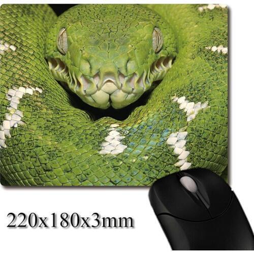 Mighty green python image printed Heavy weaving anti-slip rubber pad office mouse pad Coaster Party favor gifts 220x180x3mm