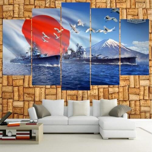 5d full spuare&round 5 Panel World Of Warships Japan 5d diamond painting 5d diy diamond embroidery painting cross stitchsets