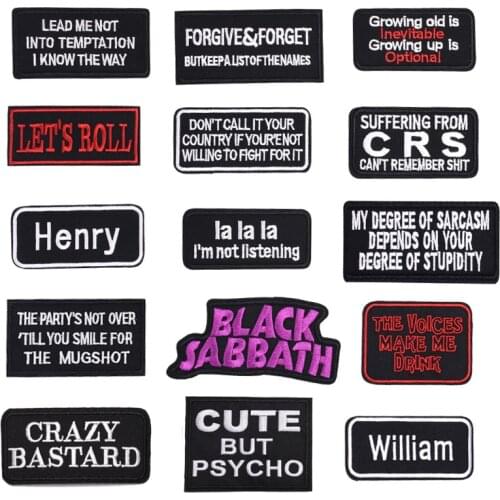 RIDE BIKE Punk Letter Embroidered Patch Jacket Vest Sew Iron on Patches for Clothes Heat Transfer Sticker Emblem Badge Appliques