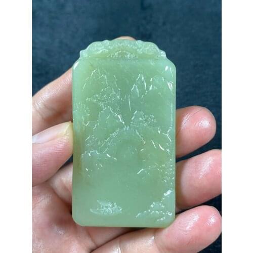 Natural hetian jade A HandCarved jade landscape jadeite jade pendant jade necklace jewelry necklaces woman men jewelry