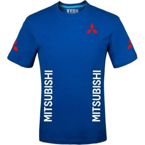 New Styie Fashion Mens summer short Sleeve Mitsubishi logo T-Shirt For Male Cotton T Shirt Business Tees