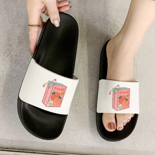 Shoes For women 2021 women slippers Peach Drink Box pattern ladies summer sandals Fahsion Beach Comfortable Open Toe women shoes