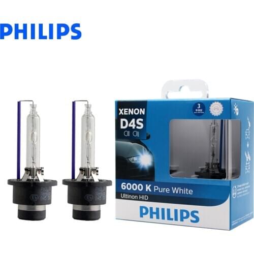 Philips D4S 42402WX 35W Ultinon HID 6000K Cool Blue Xenon White Light Auto Upgrade Headlight Lamps Flash Quick Start, Pair