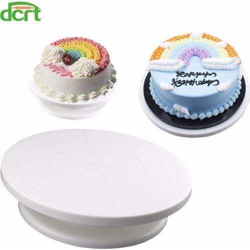 DCRT Plastic Cake Turntable Anti-skid Cake Rotating Table Cake Decorating Tools DIY Cake Stand Swivel Plates Tools Baking Tools