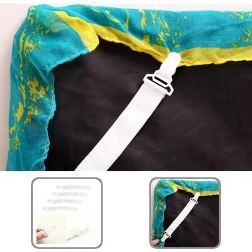 Anti-slip Wide Compatibility Adjustable Bed Corner Holder Elastic Fasteners Clips for Mattress Pads