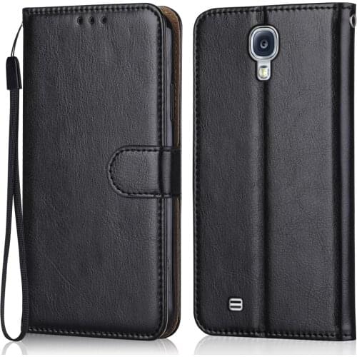 Folio Luxury Leather Case for On Samsung Galaxy S4 I9500 I9505 I9515 VE GT-i9500 5'' Wallet Stand Flip Case Phone Bag with Strap