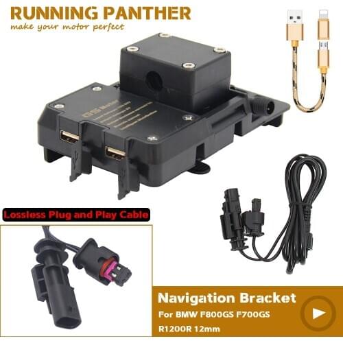 For BMW R1200GS r1200 GS handheld gps navigator USB charger motorcycle Phone Lossless Navigation holder F750 F800 F850 ADV 800GS