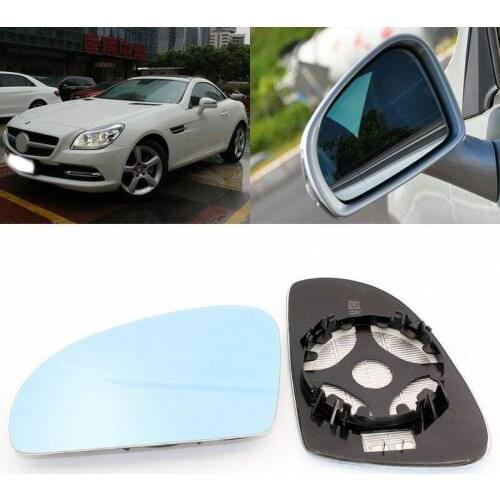 Blue mirror For Mercedes Benz SLK 200 2015 Side View Door Mirror Blue Glass With Base Heated turn single lamp
