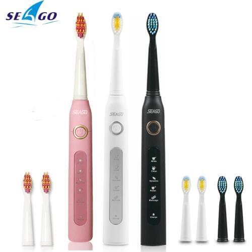 Sonic Electric Toothbrush With 3 Pc Brush Heads Adult Electric Teeth Brush Two Minutes Intelligent Timer Brush USB Charging