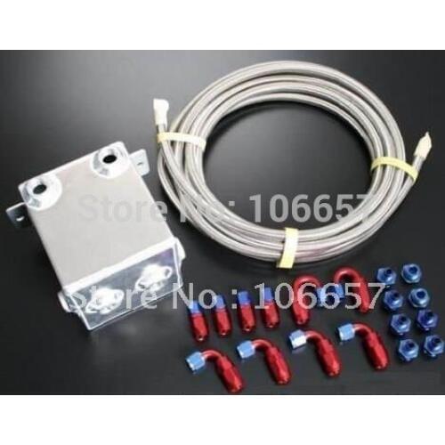 UNIVERSAL POLISHED ALLOY 2Liter FUEL SURGE TANK complete KIT with mounts