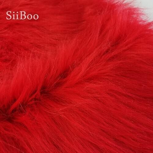 High grade 9cm long hair red faux fur fabric for winter coat,vest,cosplay stage decor free shipping 150*50cm 1piece SP2574
