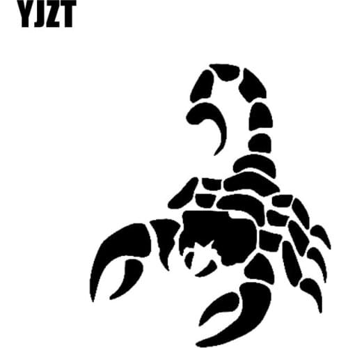 YJZT 15CM*17.3CM Scorpion Decal Vinyl Car Sticker Cool Black/Silver C19-0353