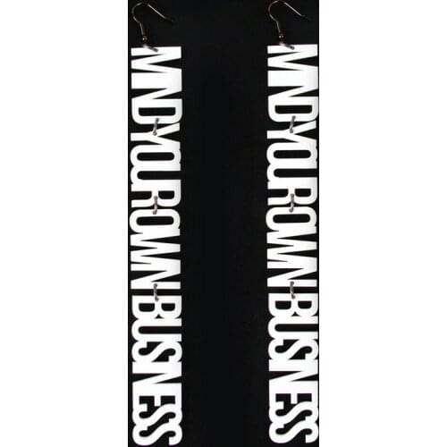 Trendy Female Trendsetter Overlength Letter Acrylic Earrings For Women Street Style nightclub Earring E19087