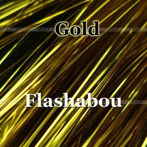 Gold Color, 20 Packs Flashabou, Micro, Holographic Tinsel, Mylar Metallic Tinsel, Flat Flash, Fly Jig Tying, Lure Making