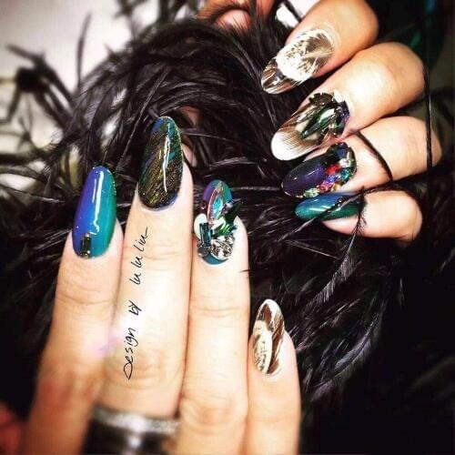 1bag Nail Art Feather Decoration 12 Colors of Feather Series Nail Art Deco