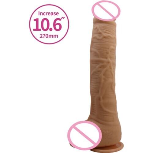 10.6in Long Realistic Dildo Big Realistic Cock and Balls Dildo Soft Penis for Women Masturbation Wear Adult Sex Toys Rubber Dick
