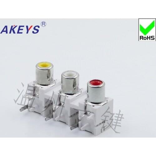 10 pcs AV3-8.4-12 White AV Co-core Socket RCA Seat Single-hole PCB Welded Audio and Video Socket Lotus Block