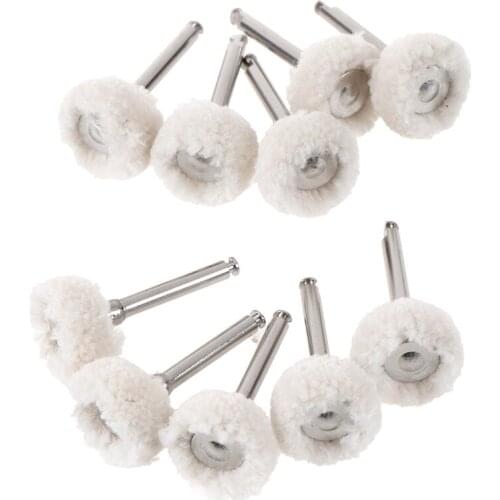 10Pcs/Set Wool Cotton Polishing Pad Brushes Dental Polishing Wheel Rotary Tools High Quality