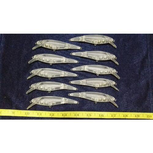 10pcs Unpainted Minnow Hard Bait Fishing Lure Body 4 Inch 7/16 oz Blank lures JSE152