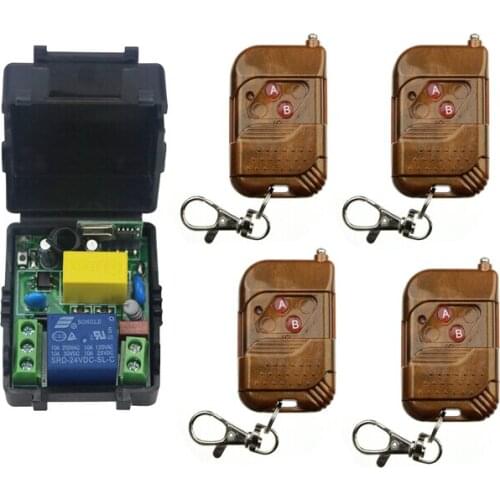 2016 new products 220 v 1 ch wireless remote control switch 1*receiver +4* transmitter
