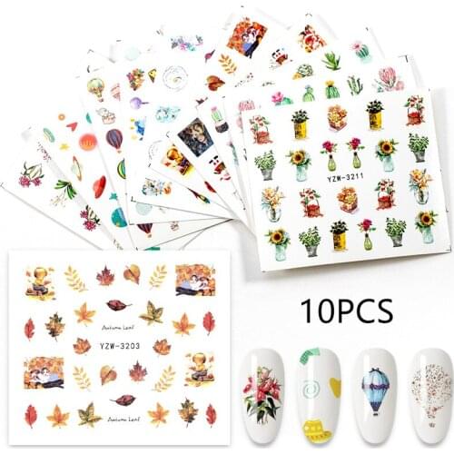 2021 Water Nail Stickers Flower leaf Butterfly DIY Slider For Manicuring Nail Art Stickers for Nails