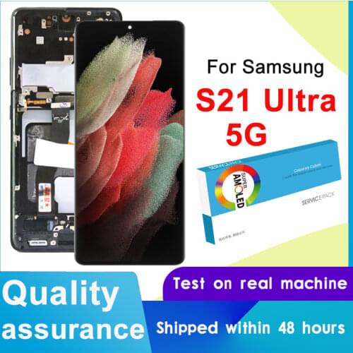 95% New Original AMOLED 6.8" For Samsung Galaxy S21 Ultra 5G Display Touch Screen Digitizer Assembly SM-G998 SM-G998B/DS LCD