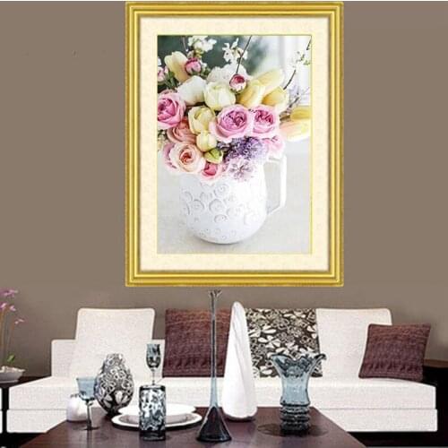 Diamond Embroidery Diy Diamond Painting Cross Stitch Kits Diamond Mosaic Flowers and cups Full Square Diamond Embroidery BS108