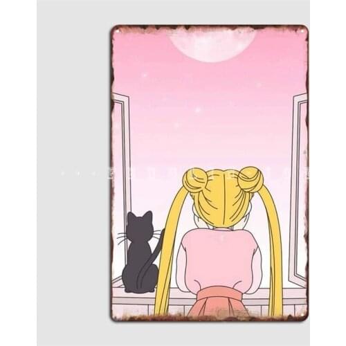 Anime Aesthetics Metal Sign Living Room Garage Decoration Wall Mural Create Tin Sign Poster