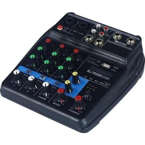 Hot Mini USB Audio Mixer Amplifier Amp Bluetooth Board 48V Phantom Power 4 Channels for DJ Karaoke DO2