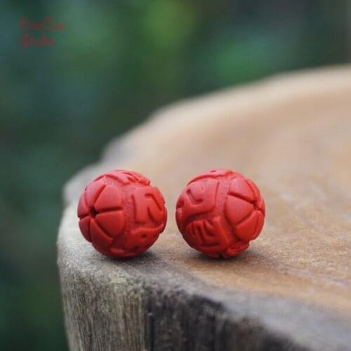 8mm 10mm 12mm High Quality Cinnabar Beads Om mani padme hum Red Loose Mala Beads Japa Bracelet Jewellry Findings DIY Accessories