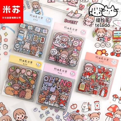 BULA Bullet Journal Decoration Sheets Kawaii 20 Sheets Diary PET Waterproof Stickers Scrapbooking Stationery School Supplies