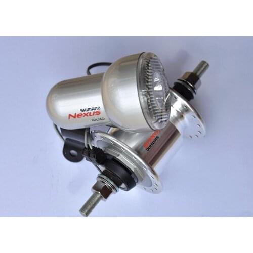 Bike Power Generation Hup Dynamo DH-C2100-N 6V 0.9W 36Holes Front Bearing Hub with Led Head Lamp Alloy Bicycle Parts