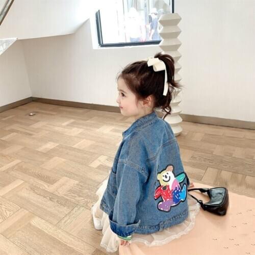 Girls Jeans Coat Autumn 2020 Childrens Clothing Korean Denim Jacket for Girls Fall Clothes for Toddler Girls 2 3 5 8 Years Old