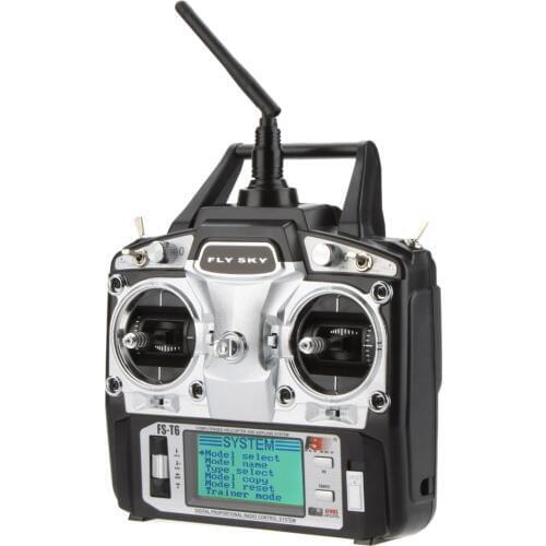 F14912/3 Flysky FS-T6 6CH 2.4G LCD Transmitter R6B Receiver Digital Radio System for RC Helicopters Quadcopter Glider Airplanes