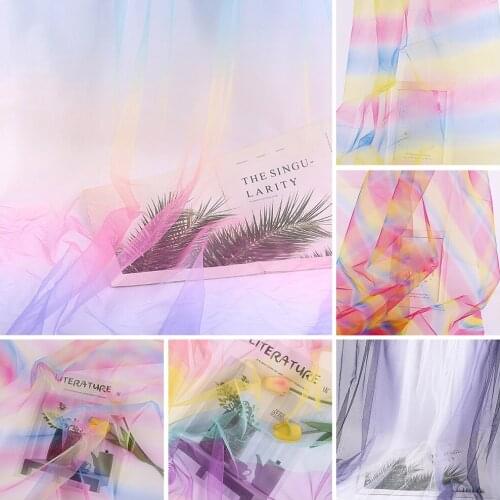100*150cm INS Photography Backdrop Rainbow Colorful Tulle Gauze Cloth Studio Photo Background for Ring Earring Bracelet Cosmetic