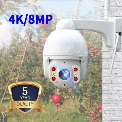 Ip camera 8MP 4K HD outdoor waterproof Camera with color night vision PTZ Security wifi smart security camera 360° camera