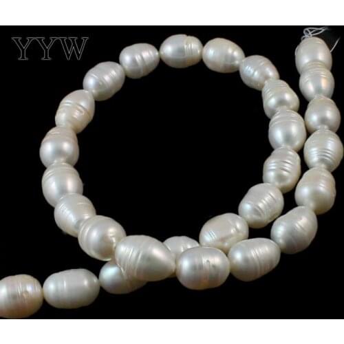 Grade A 11-12mm Natural Freshwater Pearl Beads White Rice Pearl Loose Beads For DIY Necklace Bracelat Jewelry Making Finding