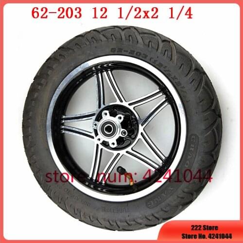 12.5 inch wheels 12 1/2 X 2 1/4 62-203 tire with inner tube and alloy rims fits Many Gas Electric Scooters and e-Bike