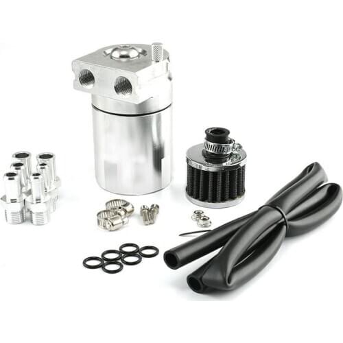 Oil Catch Can Kit Reservoir Tank Engine Polish Baffled Universal Aluminum Oil Pot Update Accessories