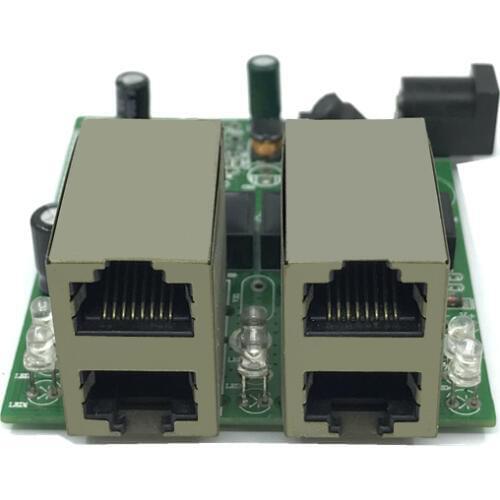 Fast switch mini 4 port ethernet switch 10 / 100mbps rj45 network switch hub pcb module board for system integration module