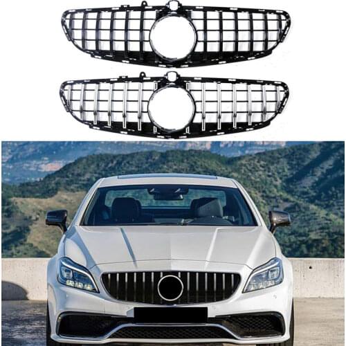 Front Bumper Racing Grill Billet Grille Cover For Mercedes-Benz W218 Cls-Class CLS63 AMG 2015-2018
