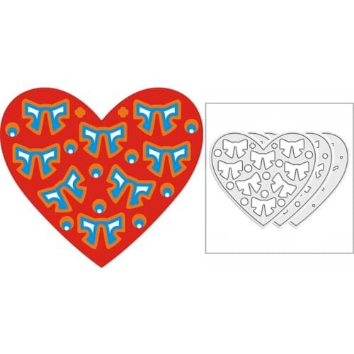 New 2021 Layering Bow Hearts Metal Cutting Dies for DIY Scrapbooking Paper and Card Making Decorative Embossing Craft No Stamps