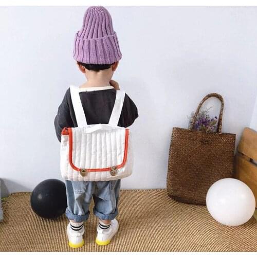 New Fashion Plaid Cotton Fabric Backpack Vintage Diamond Lattice Backpacks School Bag For Children Multifunctional Capacity Bags